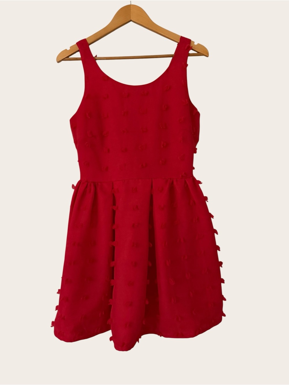 Molly Bracken Red Textured Fit and Flare Mini Dress